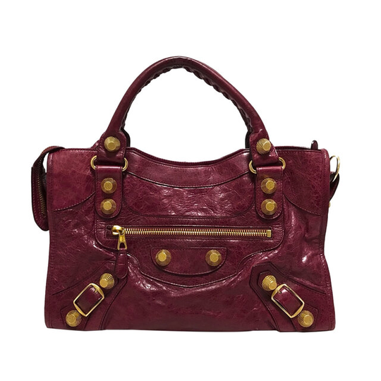 Balenciaga Motocross Giant City Lambskin Leather Satchel