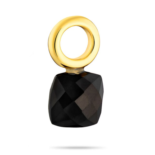 Signature Jet Petite Square Pendant Black Spinel