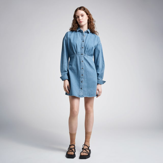 Skjortklänning i denim BRENDA