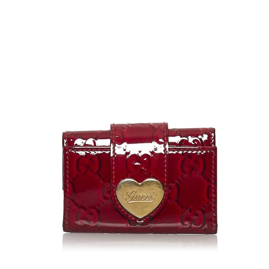 Gucci Guccissima Heart Patent Leather Key Holder