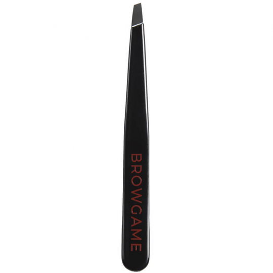 Browgame Cosmetic Signature Tweezer Slanted - Black/Red