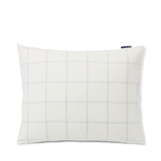 White/Dk Blue Checked Lyocell/Cotton Pillowcase