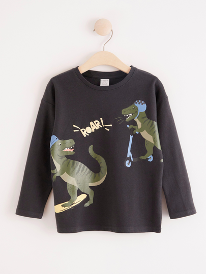 Långärmad sweatshirt med dinosaurier