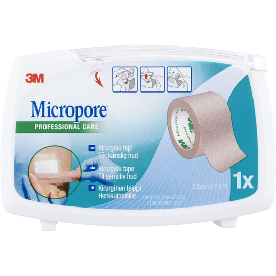 Micropore Kirurgtejp Känslig Hud Brun 2,5cm x 9,1m
