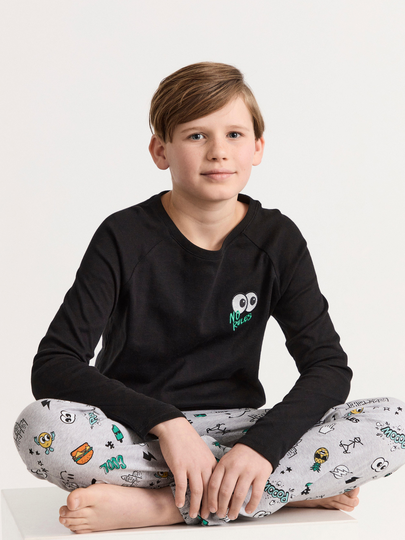Pyjamasset med mönstrad byxa