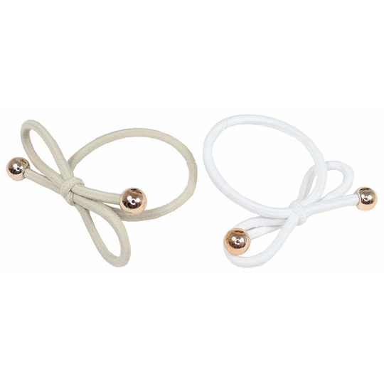 LYKO 2 pcs set snodd med rosett Vit/Beige
