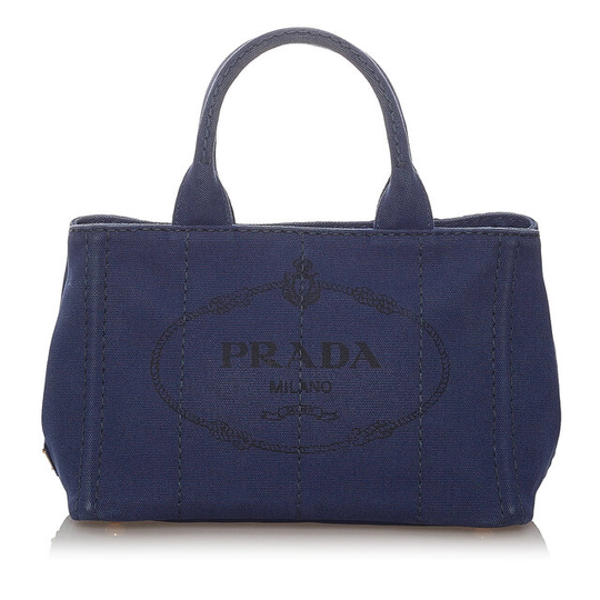 Prada Canapa Logo Canvas Satchel