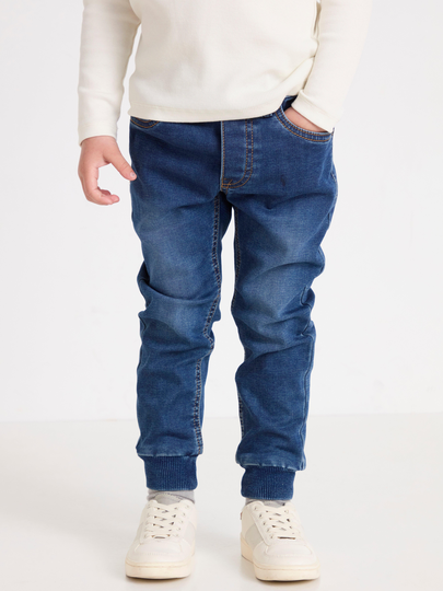 Regular fit jeans med borstad insida