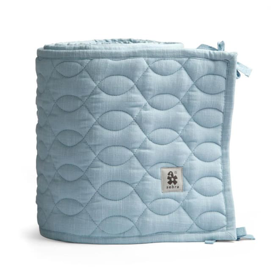 Quiltad spjälsängskydd, powder blue