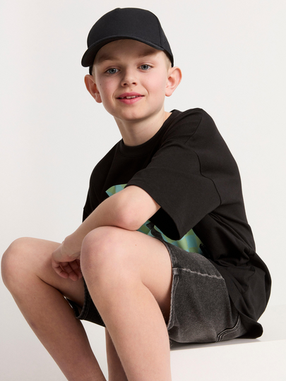 STAFFAN Raka jeansshorts med normalhög midja