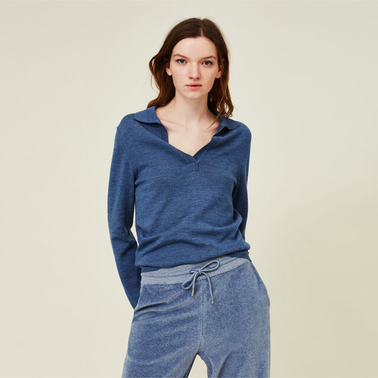 Hana Merino Wool Knitted Polo Shirt