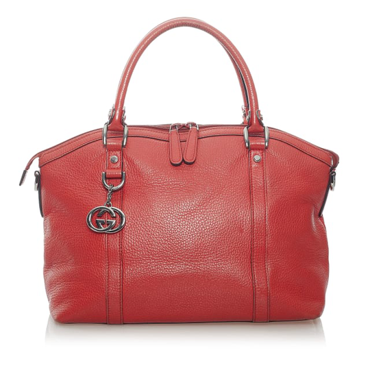 Gucci Gg Charm Dome Leather Handbag