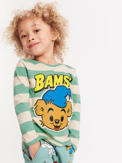 Randig topp med Bamse-tryck