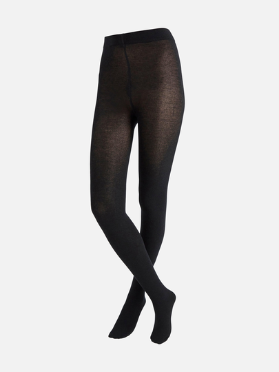Stickad strumpbyxa i bomullsblandning