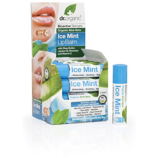 Dr Organic Aloe Vera Lipbalm Mint 5 ml