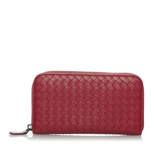 Bottega Veneta Intrecciato Leather Zip Around Wallet