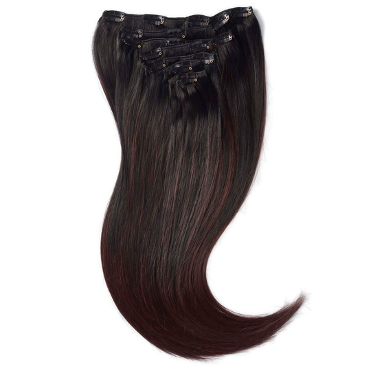 Rapunzel of Sweden Clip-on set 7 pieces 40 cm Cherry Infused Black Bal