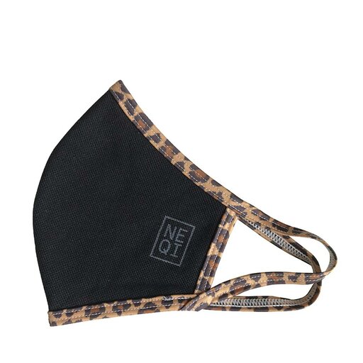 Reusable Face Mask Black Leopard, S/M 3-pack