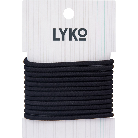 LYKO Hair Tie 12-Pack Black
