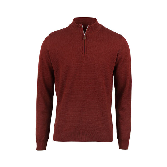 Textured Merino Half Zip Blue
