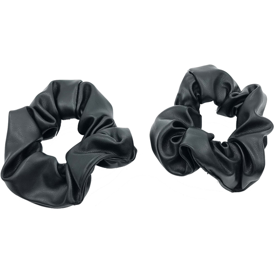 LYKO 2 pack scrunchies i läderimitation Black