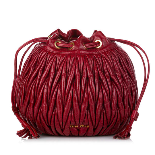 Miu Miu Matelasse Lambskin Leather Bucket Bag