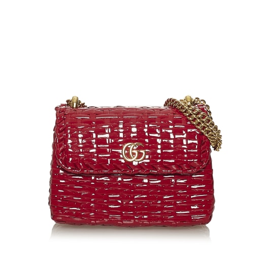 Gucci Mini Gg Marmont Cestino Wicker Crossbody Bag
