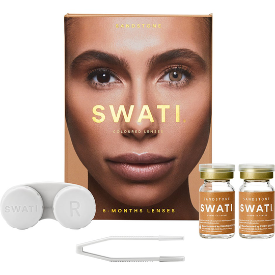 Sandstone, 2 st Swati Färgade linser