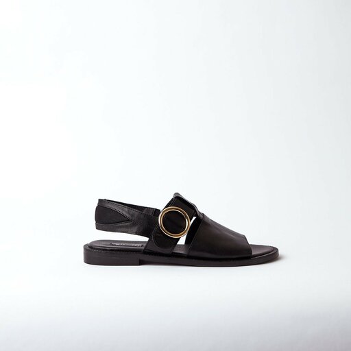 The Palermo Black Leather Sandal