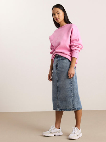 Midikjol i denim