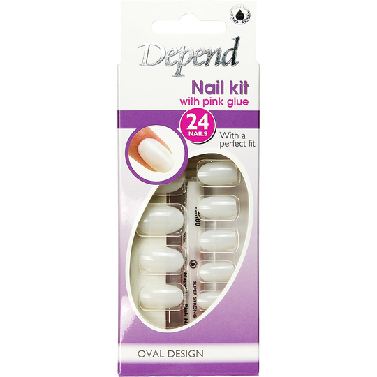 Depend Nagel Set med Rosa Lim 6012 - Oval, Depend Lösnaglar