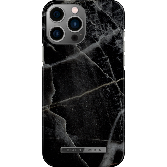 iDeal of Sweden iPhone 13 Pro Max Fashion Case Black Thunder Marble