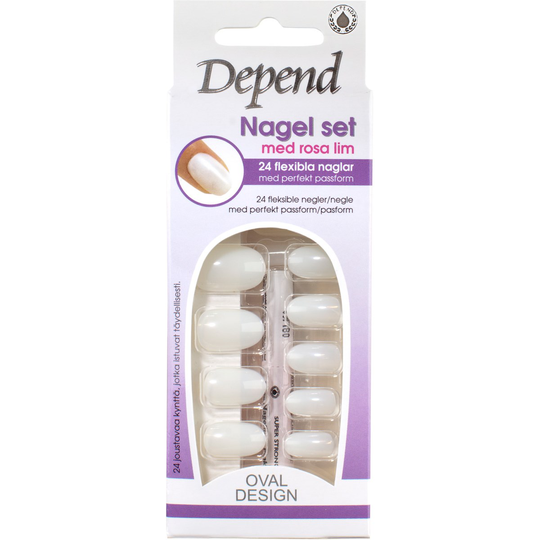 Depend Nagel Set med Rosa Lim n Oval Desig