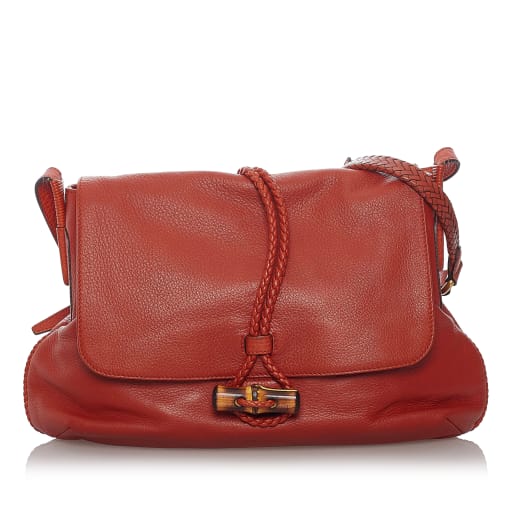 Gucci Bamboo Hip Leather Crossbody Bag