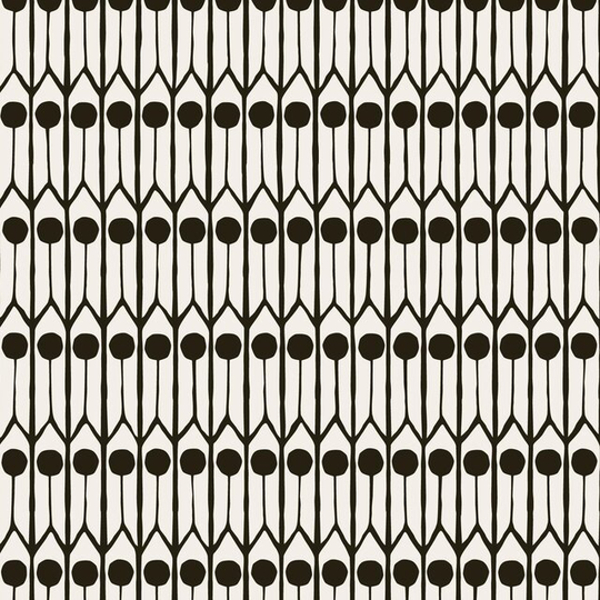 Löpmetertyg Linne - Feathers - Ebony/black