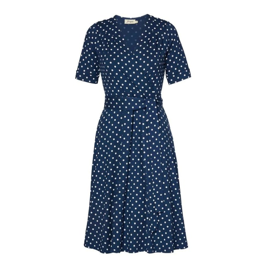 Prickig Omlottklänning - Celia Ss Dot Blue